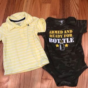 Bundle of two 12m boys tops, Carter’s & Garanimals